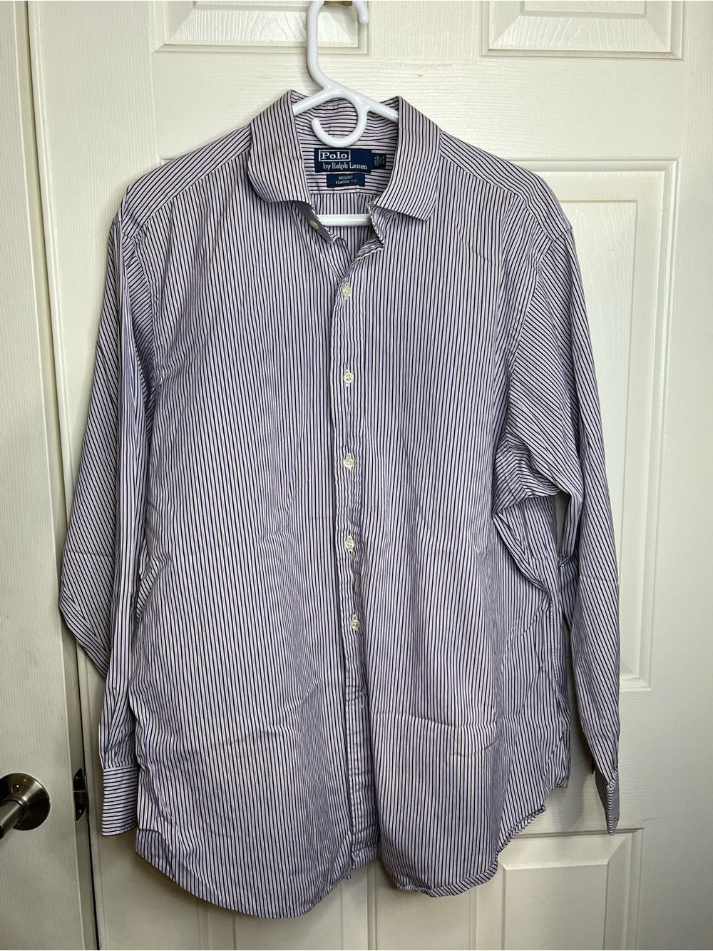 Polo by Ralph Lauren Men’s Navy and White Pinstripe Button-Down Shirt